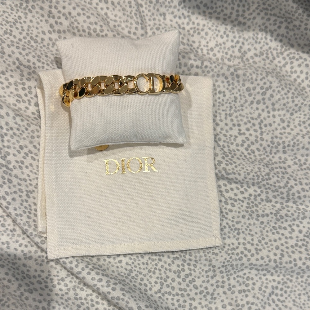 Dior Gold-Tone Logo Bracelet